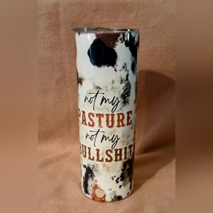 Cow Print Tumbler with Slogan